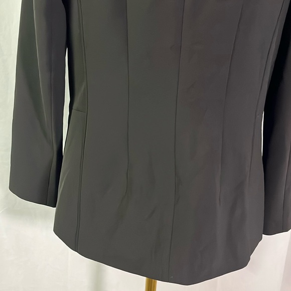 White House Black Market Black Single Button Zipper Accent Blazer - Picture 14 of 16